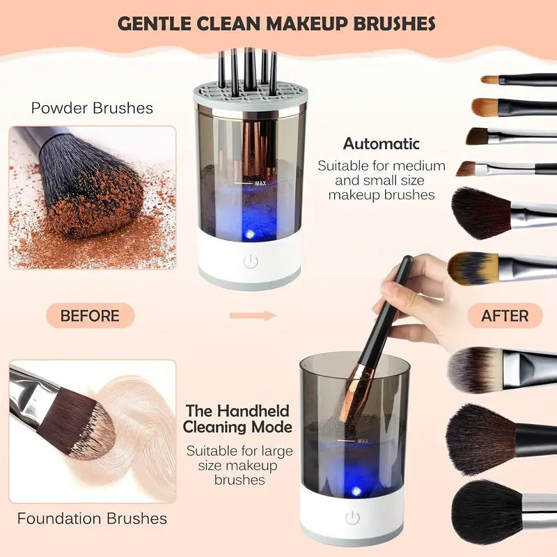 Makeup Brush Cleaner Automatic Rotating Makeup Brush Cleaner USB Portable Electric Cosmetic Makeup Brush Rotary Washing Machine Bounty General Store