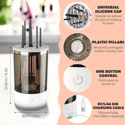 Makeup Brush Cleaner Automatic Rotating Makeup Brush Cleaner USB Portable Electric Cosmetic Makeup Brush Rotary Washing Machine Bounty General Store