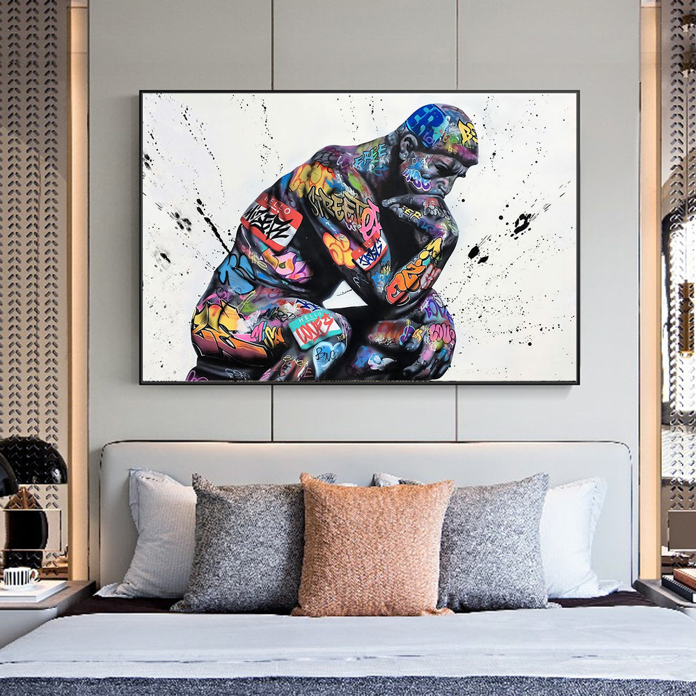 Thinker Man Wall Art Abstract Poster Living Room Decor Painting Bounty General Store