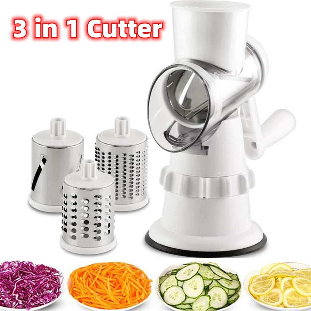 3 In 1 Vegetable Slicer Manual Kitchen Accessories Grater For Vegetable Cutter Round Chopper Mandolin Shredder Potato Home Kitchen Supplies Kitchen Gadgets Bounty General Store