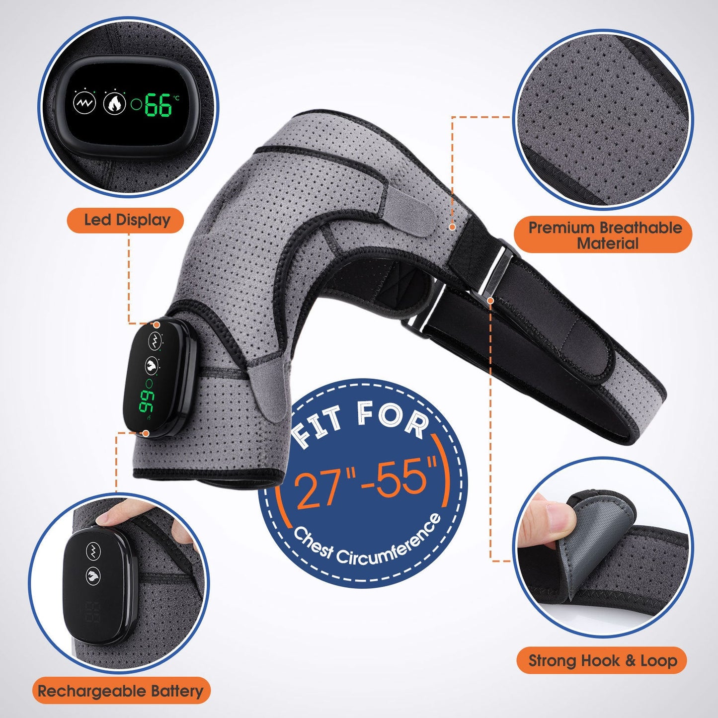 USB Rechargeable Convenient Electric Heating Shoulder Pad Bounty General Store