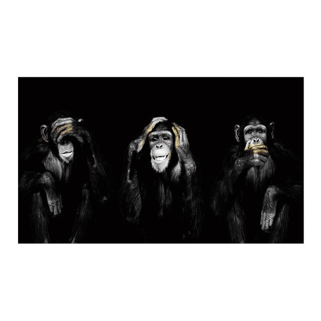 3 Monkeys Poster Cool Graffiti Street Art Canvas Painting Wall Art Living Room Home Decor Bounty General Store