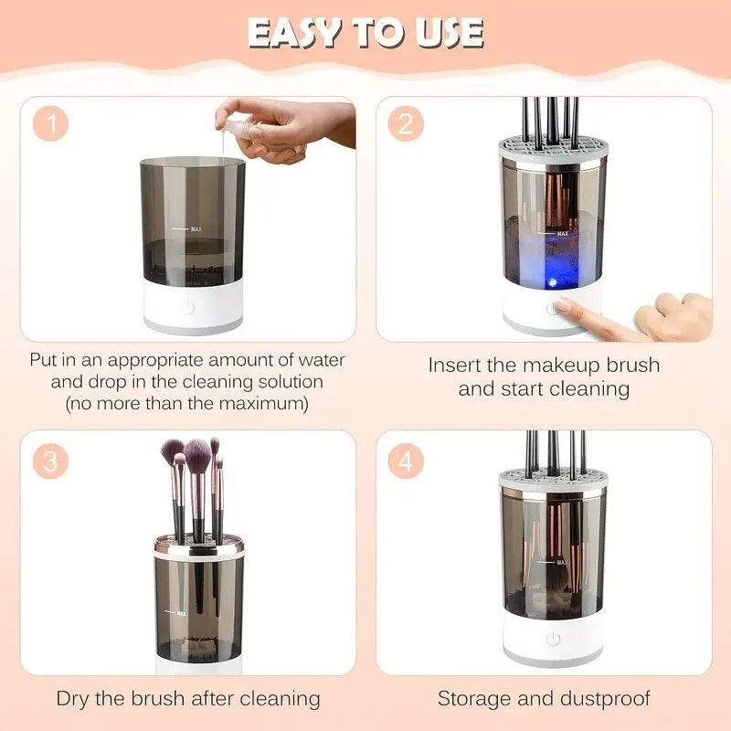 Makeup Brush Cleaner Automatic Rotating Makeup Brush Cleaner USB Portable Electric Cosmetic Makeup Brush Rotary Washing Machine Bounty General Store